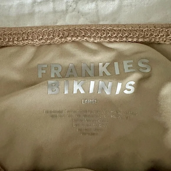 Frankies Bikinis Tan Sparkly Bikini Set - Picture 3 of 4